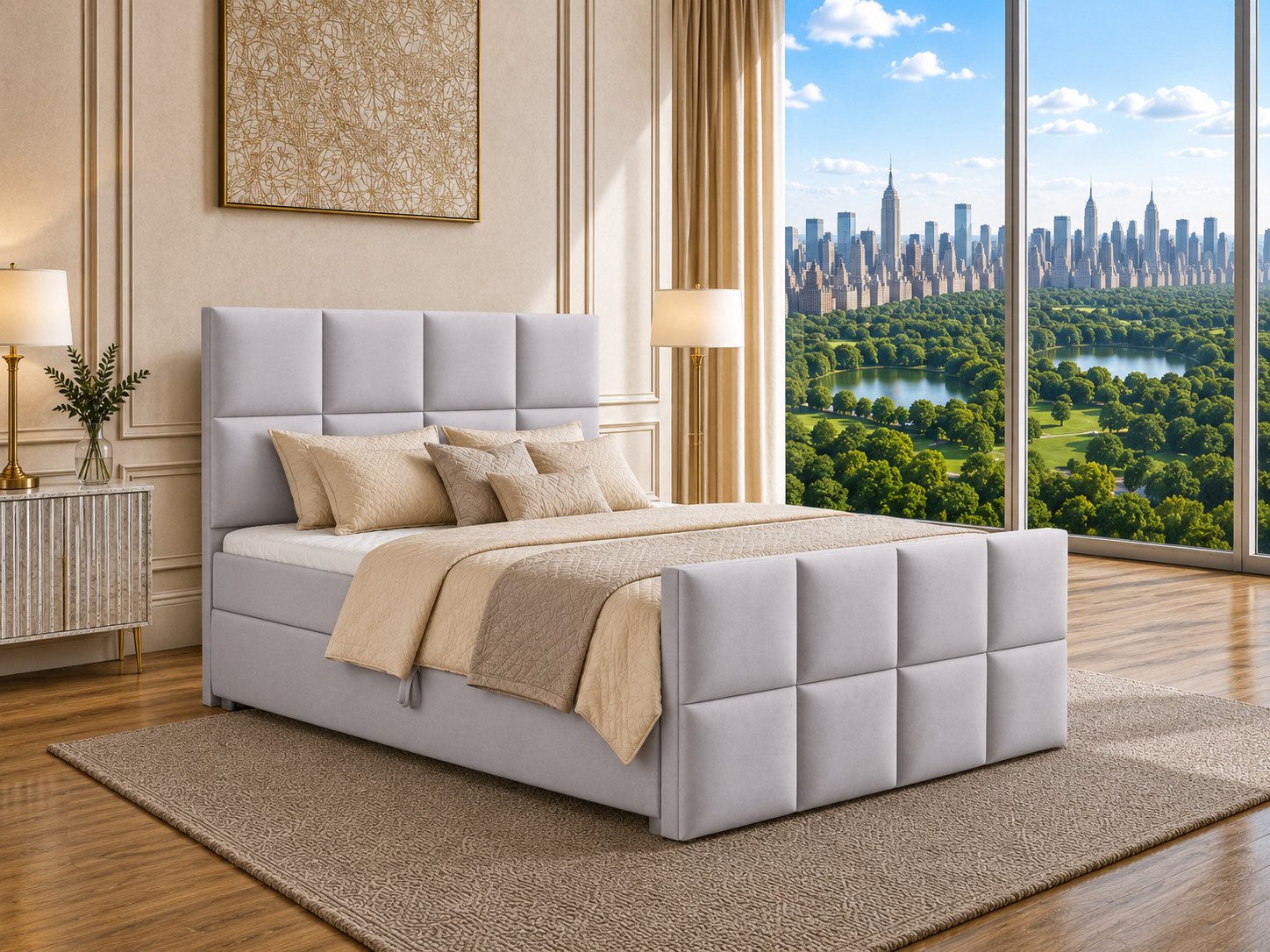 Best for Home Boxspringbett Trinity K-1 LUX – Modern Boxspringbett mit Stauraum & Komfort (140x200 160x200 180x200 200x200 cm), Verschiedene Liefermöglichkeiten, TOP Preis-Leistungs-Verhältnis
