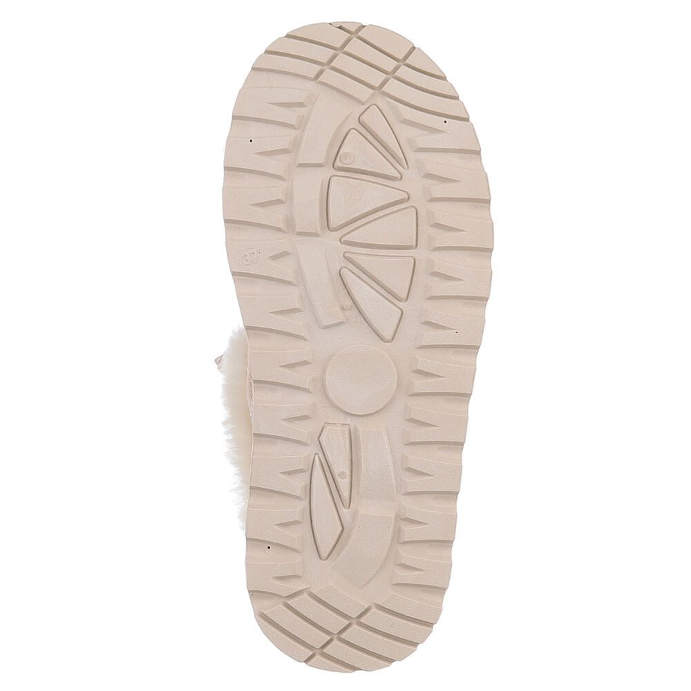 Ital-Design Damen Slipper mit Plateau und Quasten für Freizeitkomfort Snowboots (90542853) Flach Stiefeletten in Beige