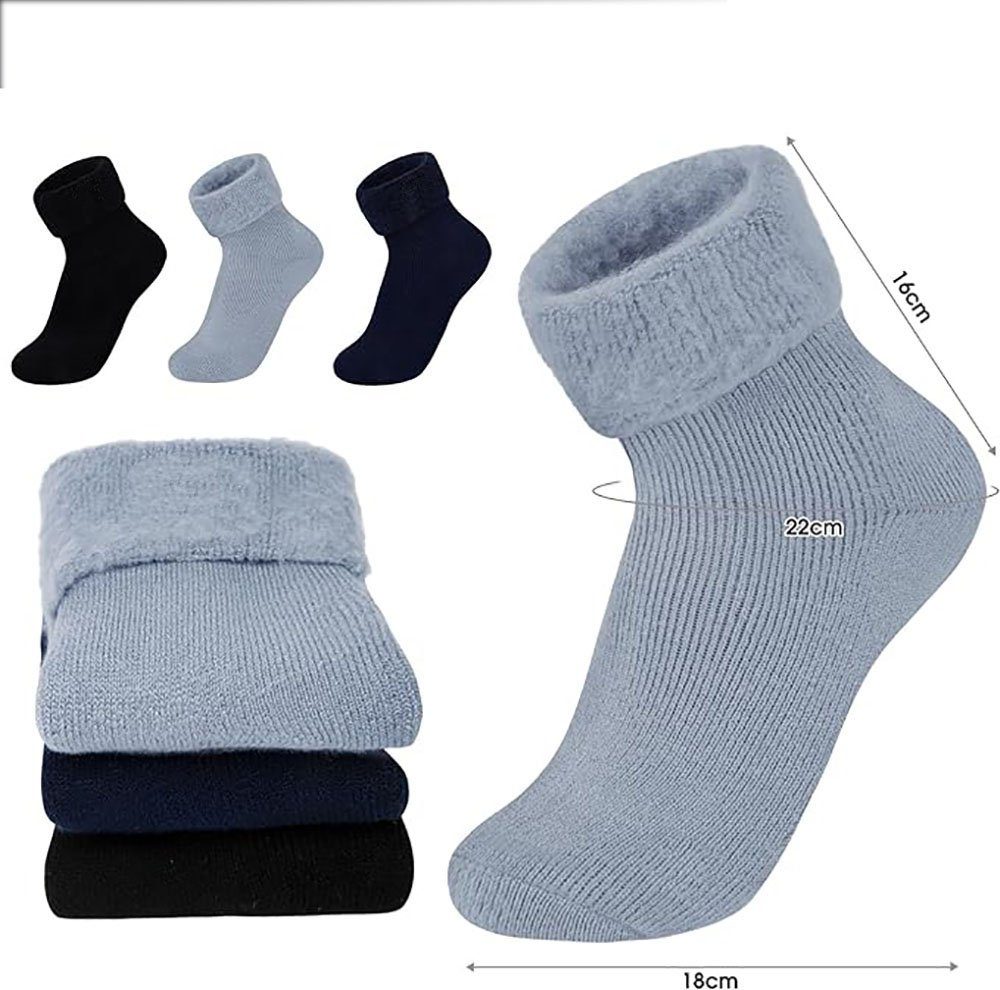 Feinsocken Bettsocken Damen CTGtree Flauschige Kuschelsocken Paar (3-Paar) Warme 3