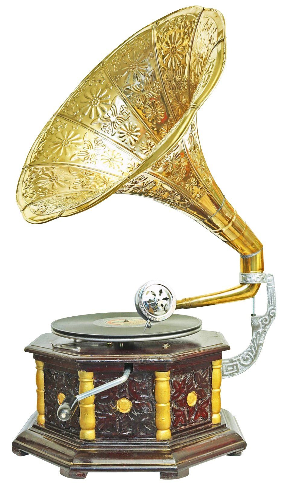 im Nostalgie mit Aubaho Grammophon Dekoration Antik-Stil Trichter Dekoobjekt Grammofon