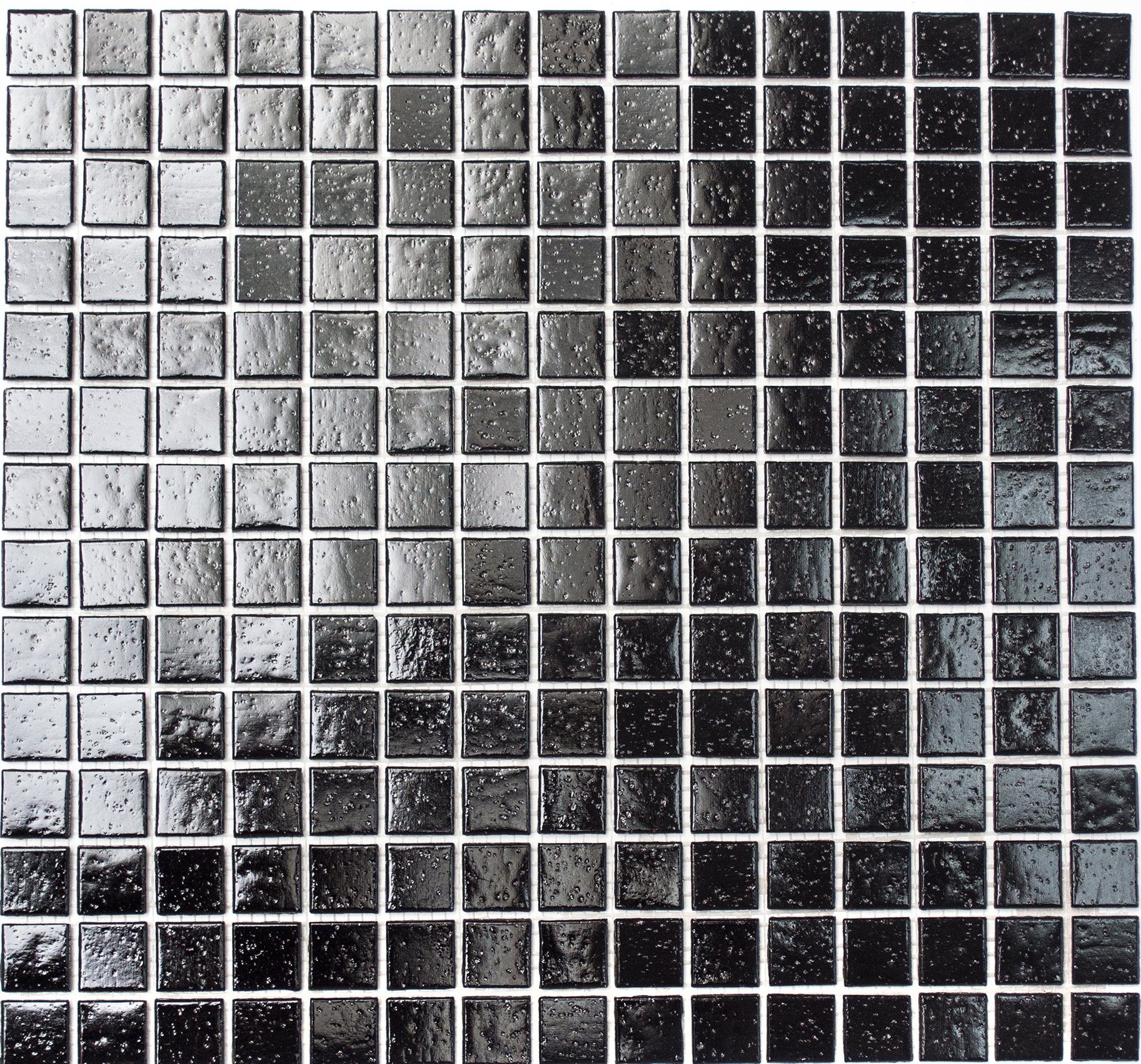 schwarz Glasmosaik 10 / matt Mosaikmatten Mosaikfliesen Mosani Bodenfliese