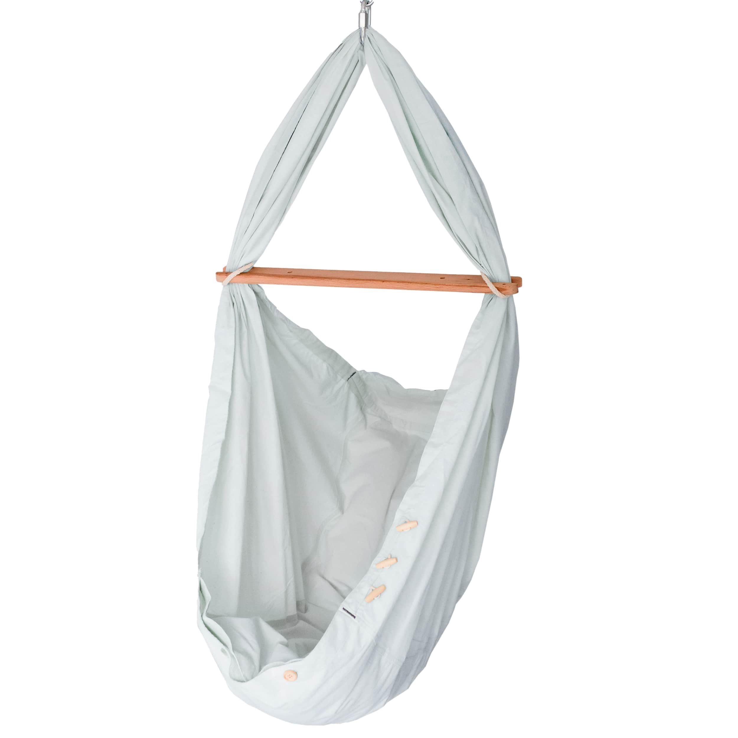 Stubenbett Federwiege Bio AirGrey mit Tipi Anthrazit und Motor