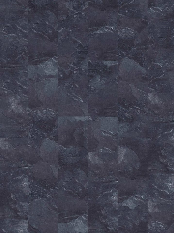 Teppichfliese Velour Steinoptik Schiefer grau, Infloor, rechteckig, Höhe: 6  mm, 14 Stück, 4 m², 25 x 100 cm, selbsthaftend, für Stuhlrollen geeignet