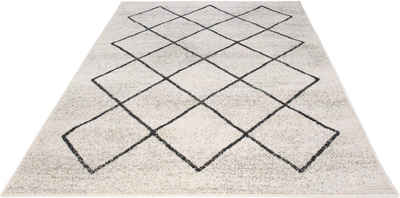 Teppich Bolonia, Andiamo, rechteckig, Höhe: 6 mm, Rauten Design, leicht meliert, Wohnzimmer