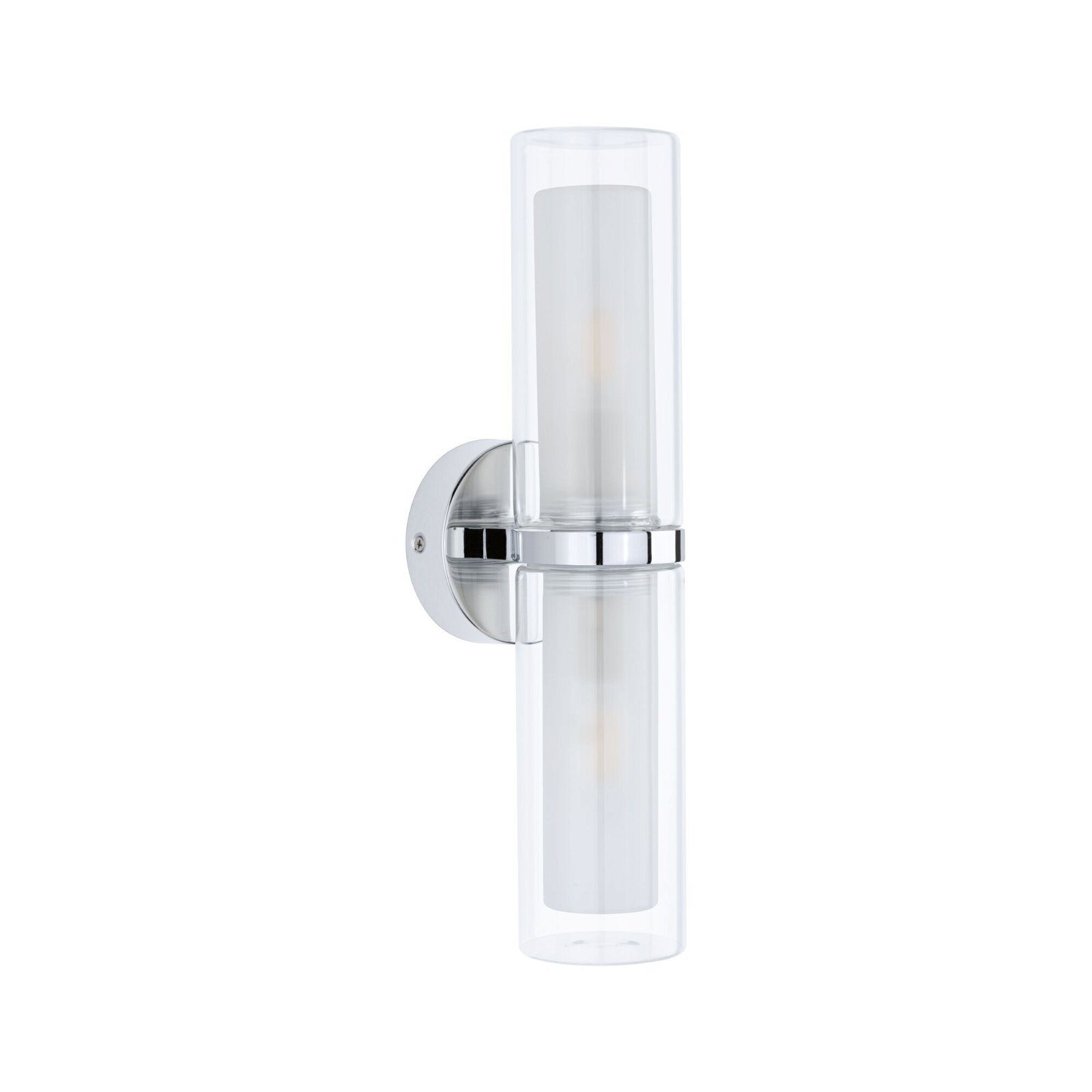 Paulmann Wandleuchte Selection Bathroom Glas/Metall, E14 ohne Chrom IP44 max. 2x20W Leuchtmittel, 230V Luena