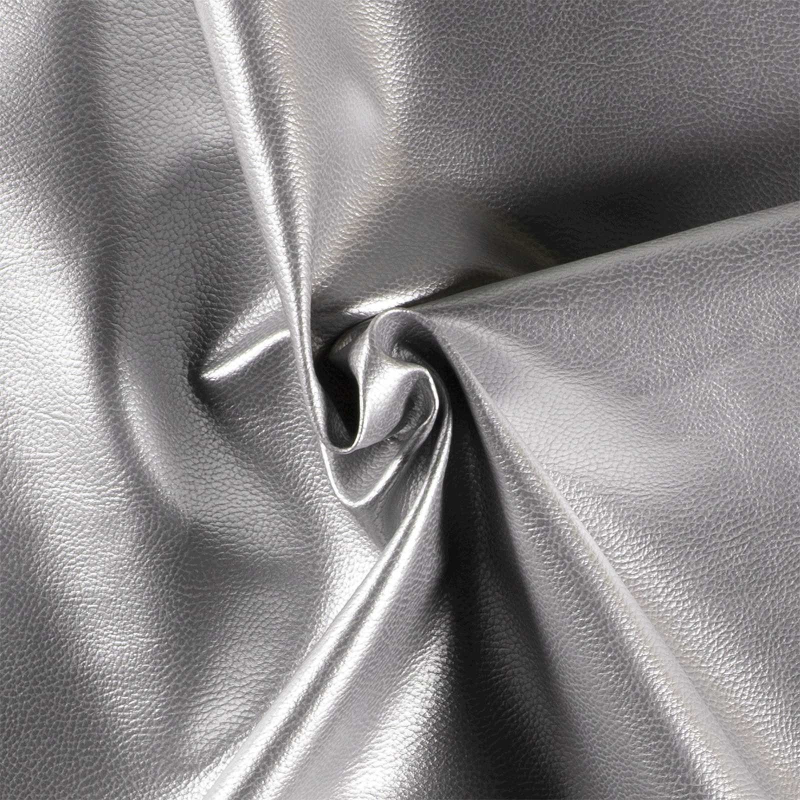 maDDma Stoff Oekoleder Kunstleder Zuschnitt ab 50x140cm Lederimitat 450g/m², silber