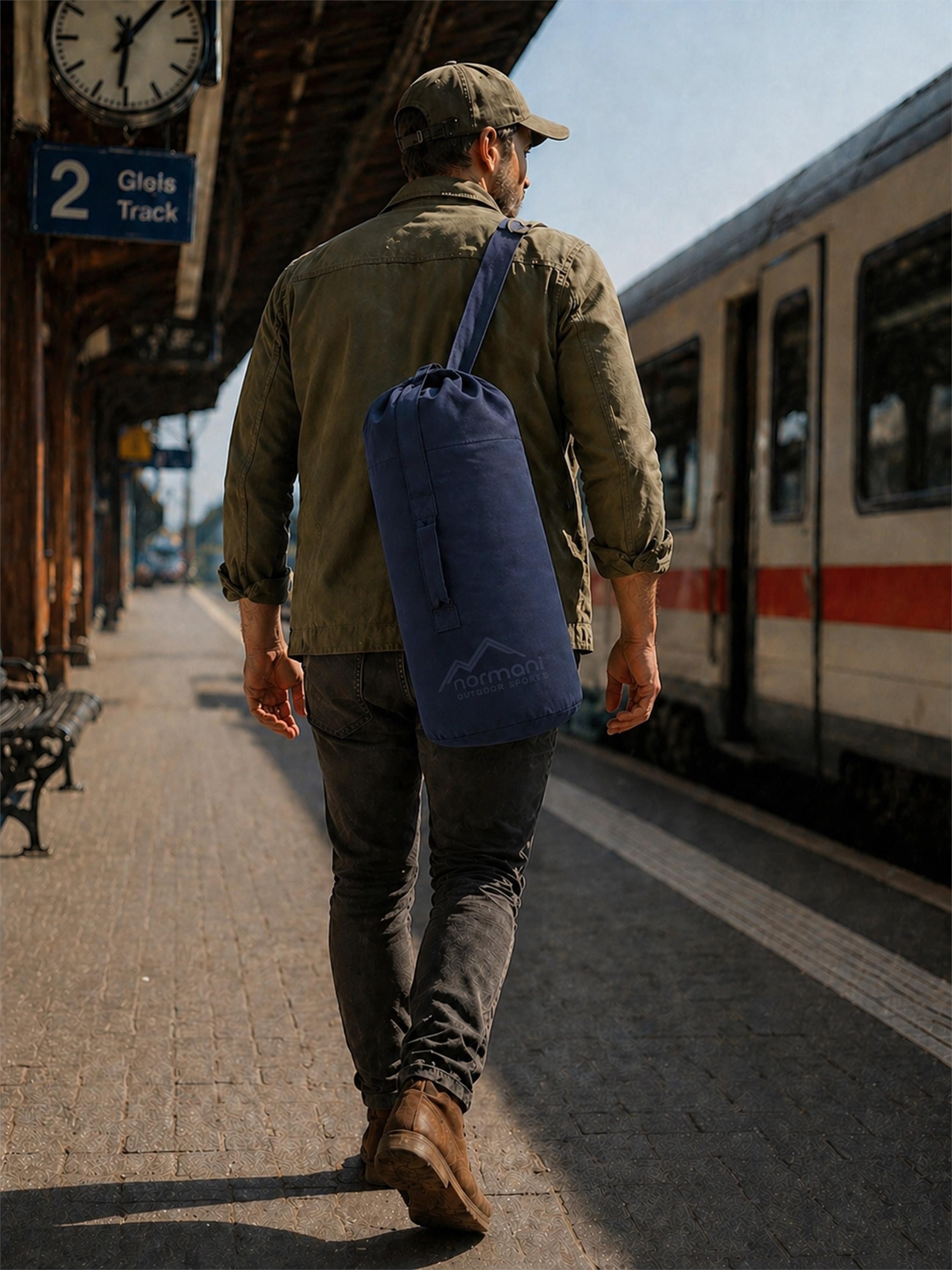 normani Packsack US Canvas-Seesack 60 l Classic Sea I, Duffle Bag US Seesack Canvas-Reisetasche Seemannssack Marinesack