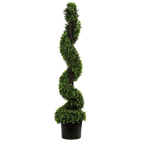 Kunstpflanze Buchsbaumspirale mit Topf, Kunststoff/PVC Keine Angabe, Dehner, Höhe 118 cm, Natürliche Optik, unempfindlich und wie echt
