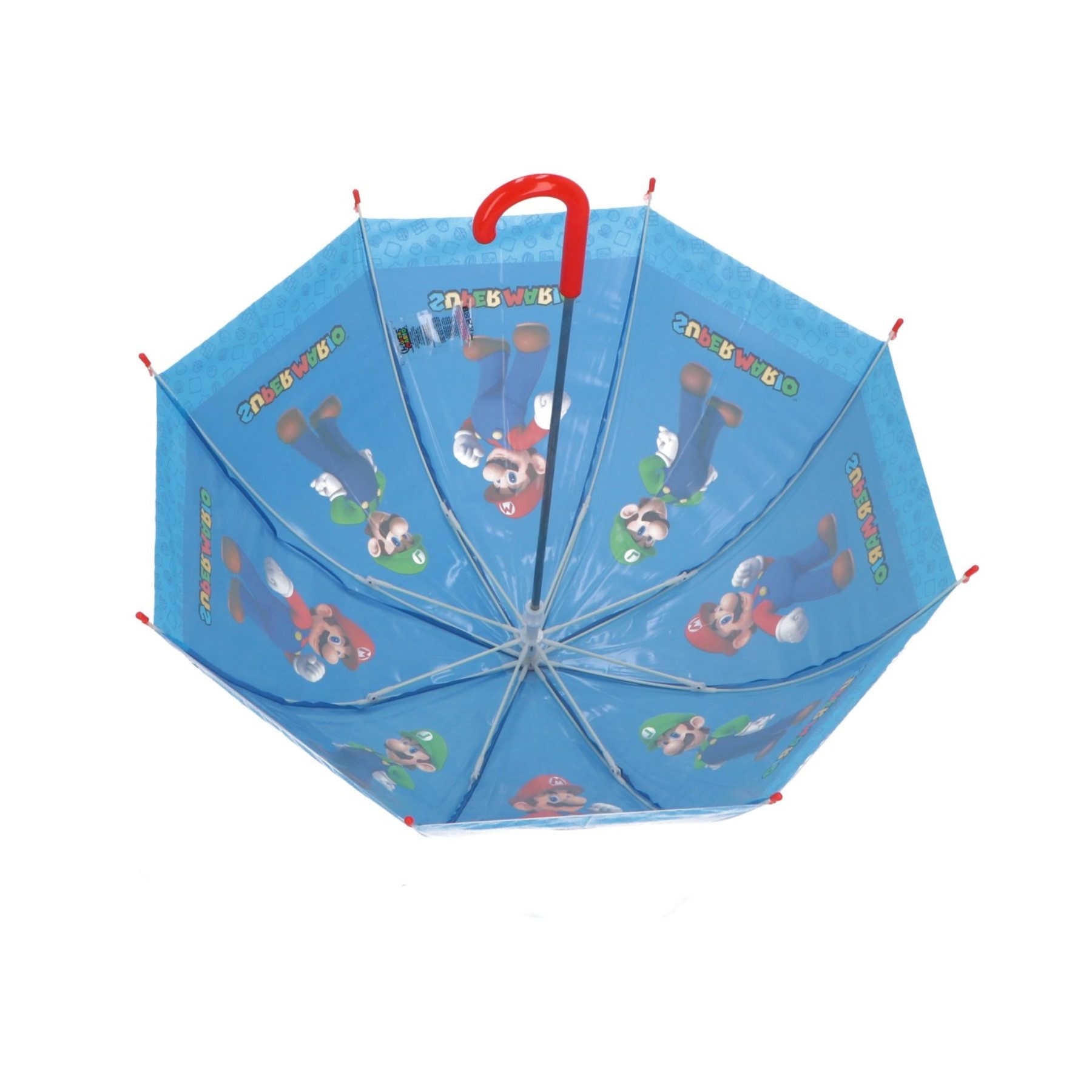 Super Mario Stockregenschirm Regenschirm Ø 69 CM Stockschirm für Kinder