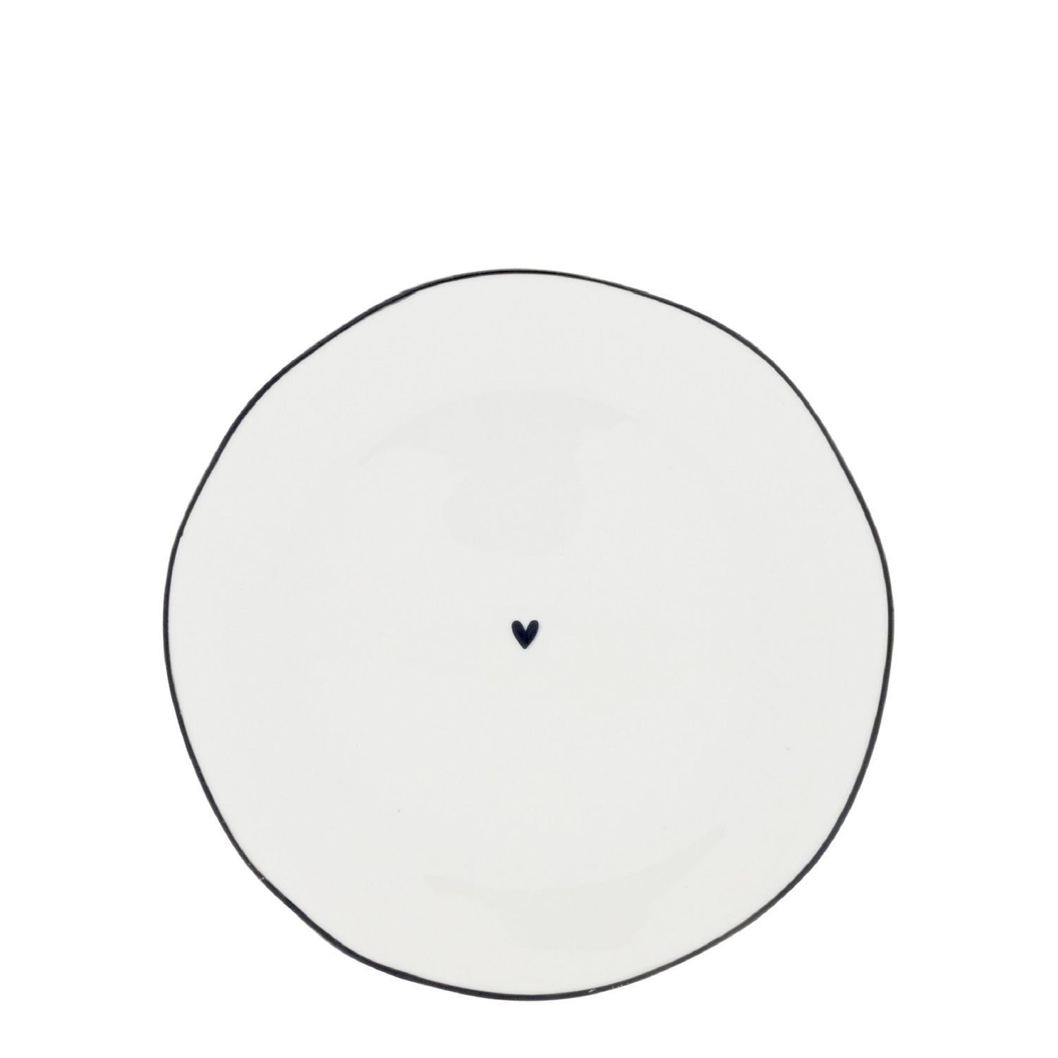 Bastion Collections Kuchenteller Schwarzes Herz, Spülmaschinengeeignet, Weiß, Motiv: Herz