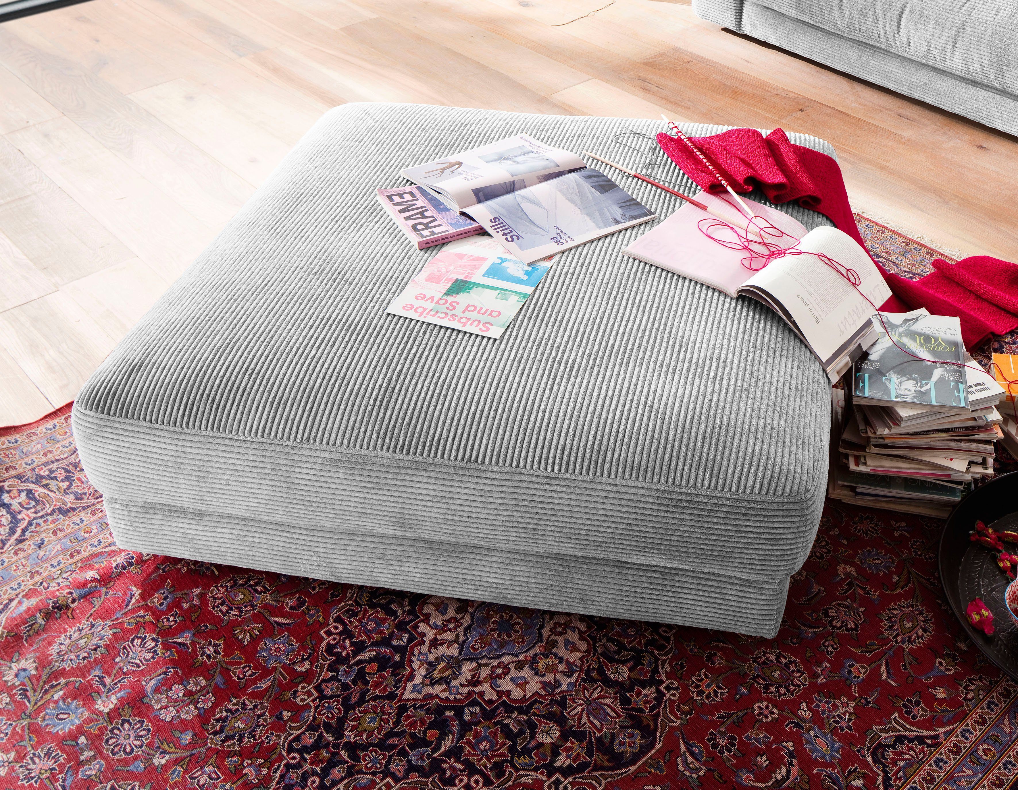 Places of Style Hocker Enisa, passend zum "Enisa"-Sofa, Bezug in Cord günstig online kaufen