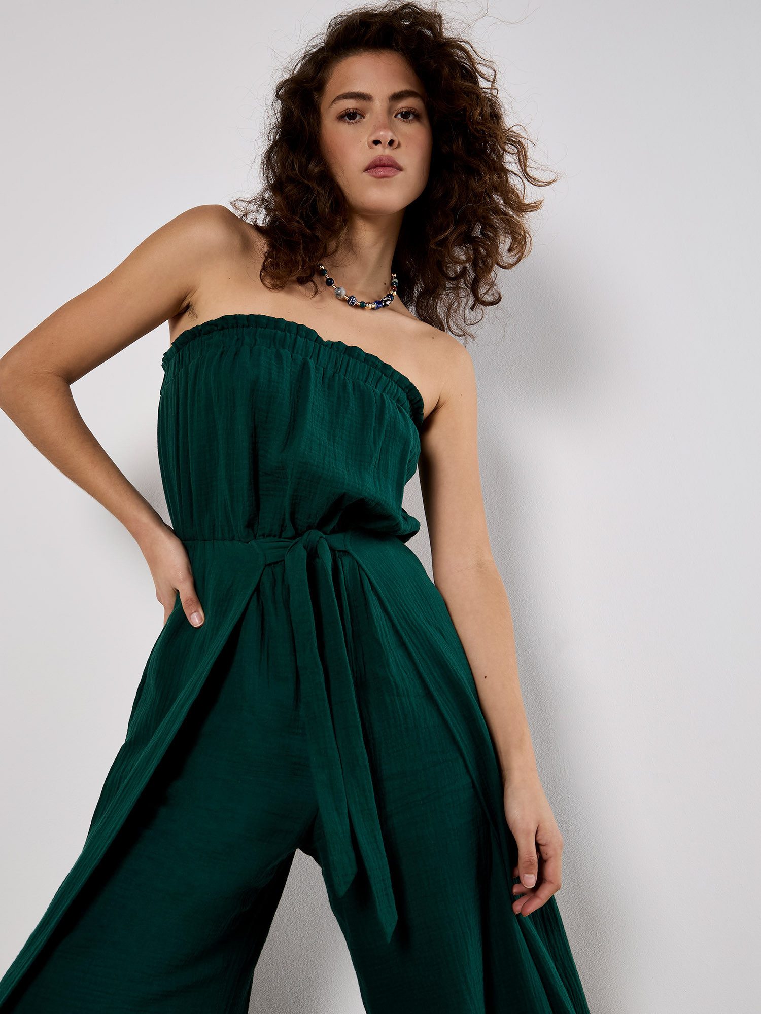 Apricot Jumpsuit Bandeau-Tetra-Overall (2-tlg) mit Wickelbein