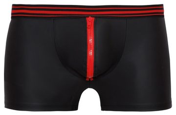 Svenjoyment Boxershorts Boxershorts mit rotem Reißverschluss - schwarz