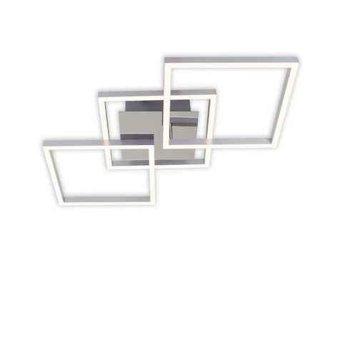 Briloner Leuchten LED Deckenleuchte 3217-018, dimmbar, schwenkbar, Speicherfunktion, LED fest verbaut, Warmweiß, Deckenlampe, 76,3x36,8x7,3cm, Chrom-Alu, 36W, Wohnzimmer, Küche, Flur