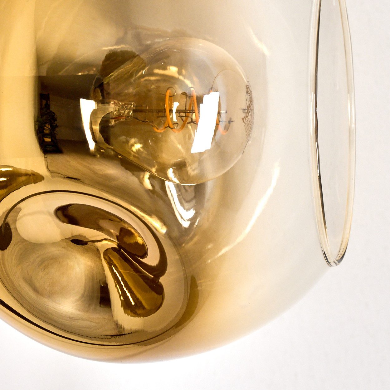 hofstein Stehlampe Stehlampe aus Metall/Glas in Schwarz/Goldfarben/Klar, Stehleuchte Retro/Vintage, Ø Schirme 15 cm, Fußschalter, 160 cm, E14