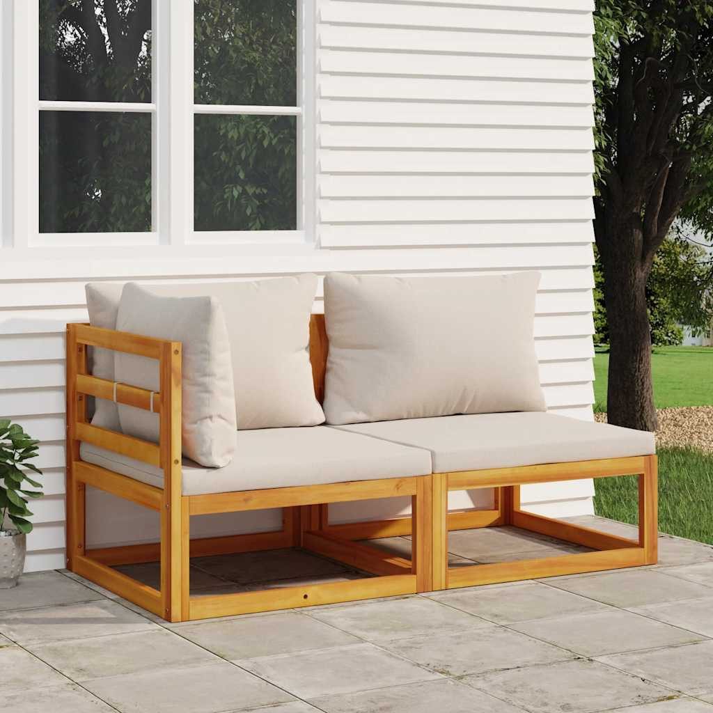 vidaXL Sofaelement 2-tlg. Garten-Sofa-Set mit Kissen Massivholz (1 St)