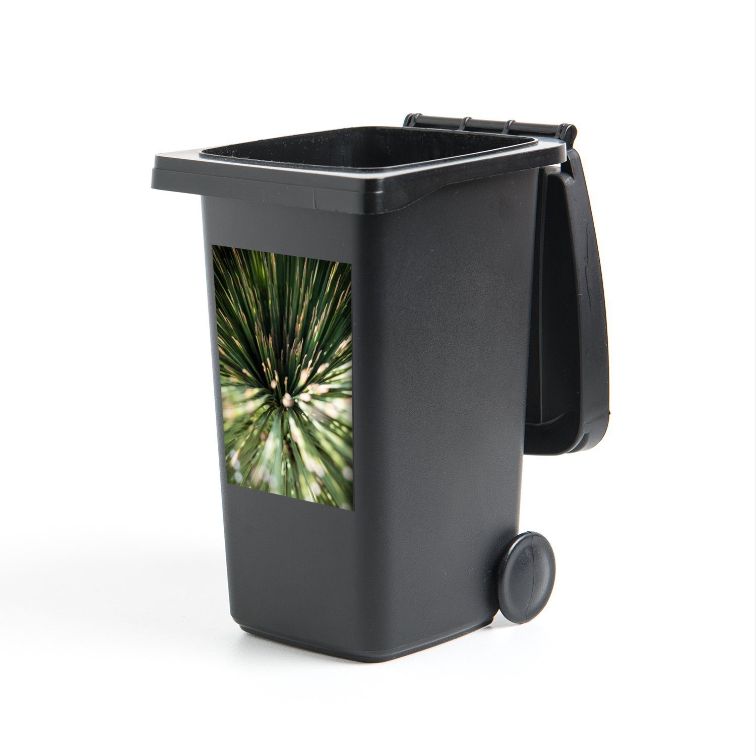MuchoWow Wandsticker Kaktus - Abstrakt - Pflanze (1 St), Mülleimer-aufkleber, Mülltonne, Sticker, Container, Abfalbehälter