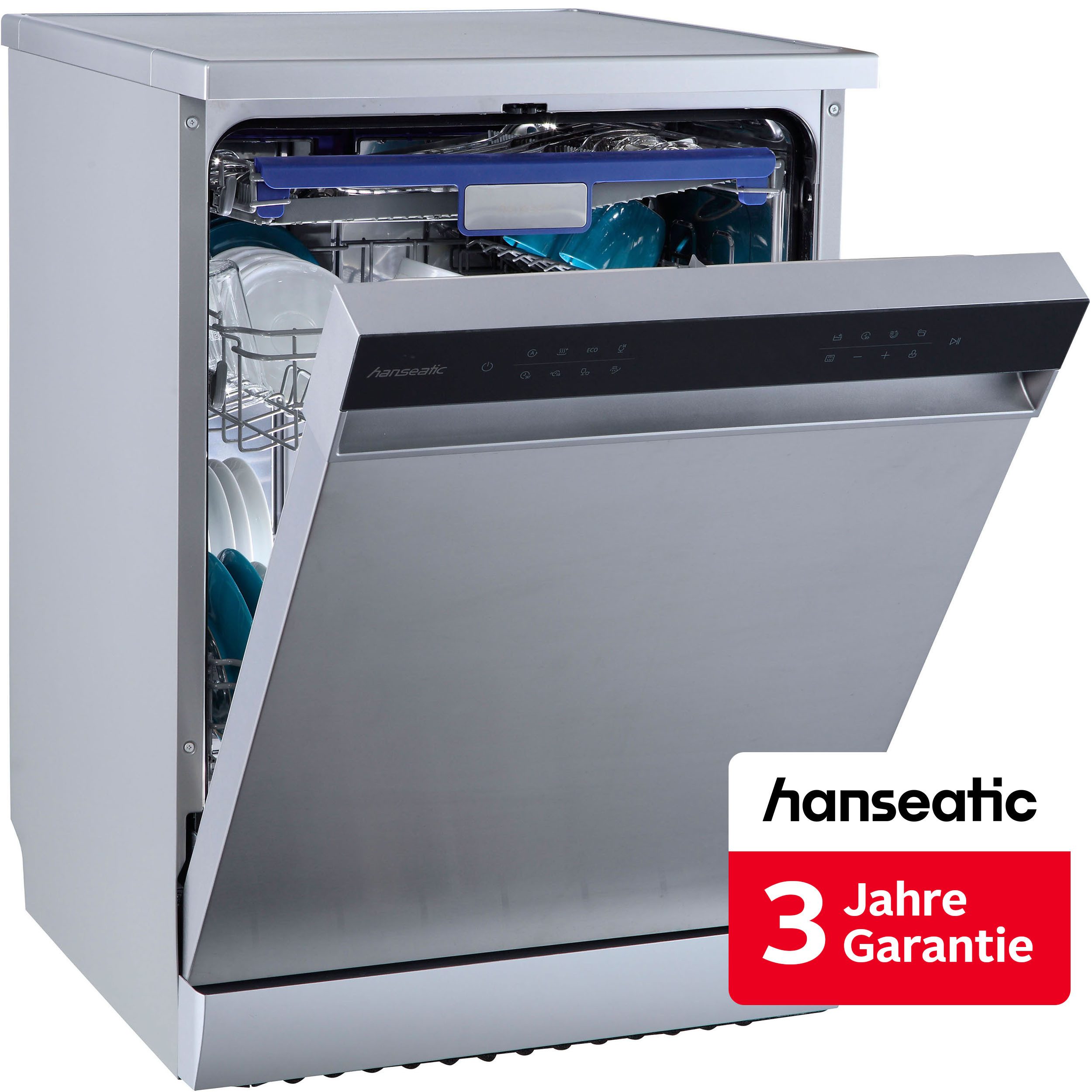 Hanseatic Standgeschirrspüler HG6085B14U7609WS, 14 Maßgedecke, inkl. 3 Jahre Herstellergarantie