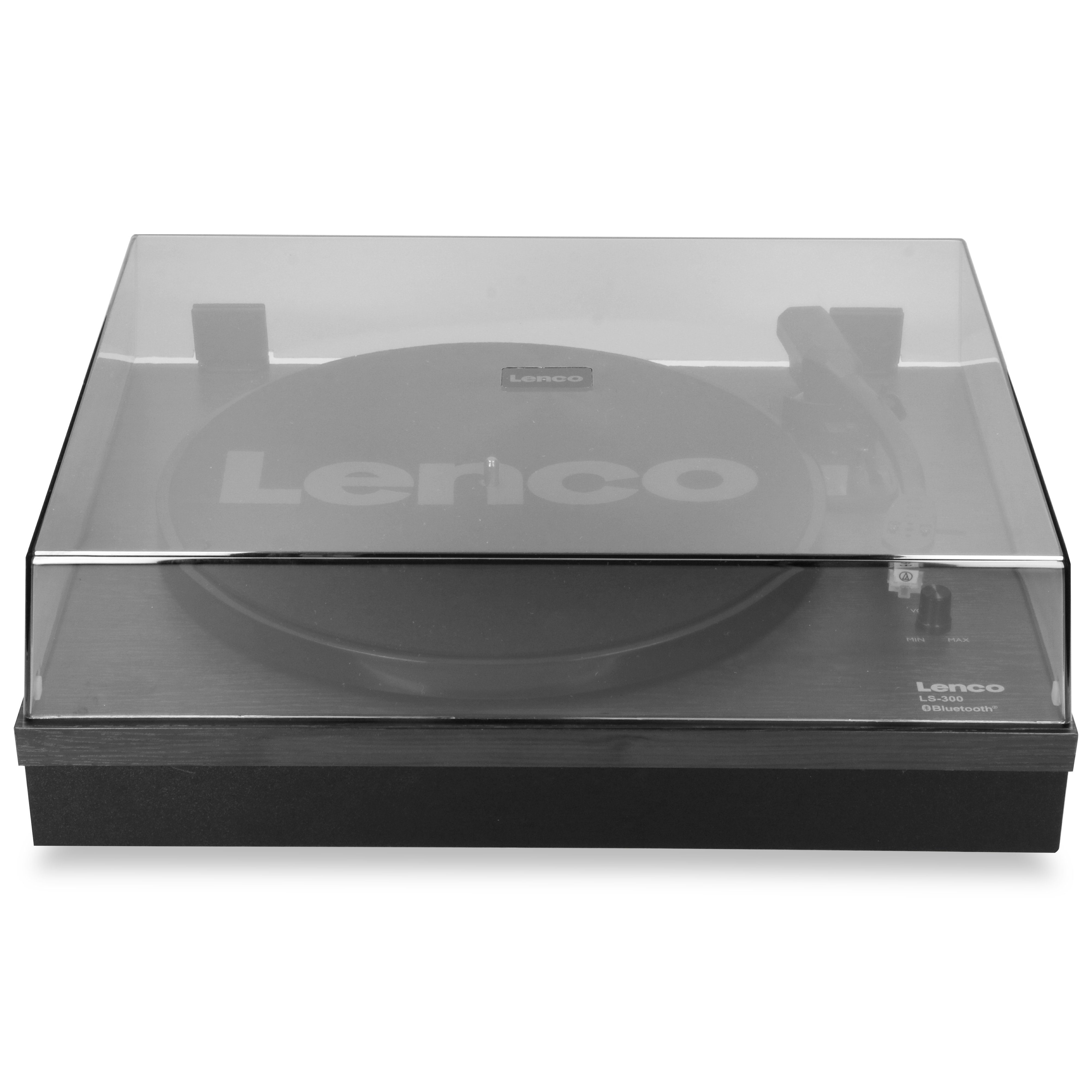 Lenco LS-300BK Plattenspieler (Riemenantrieb, Bluetooth, Bluetooth & Cinch-Anschluss inkl. 2x externe Lautsprecher, Schwarz)