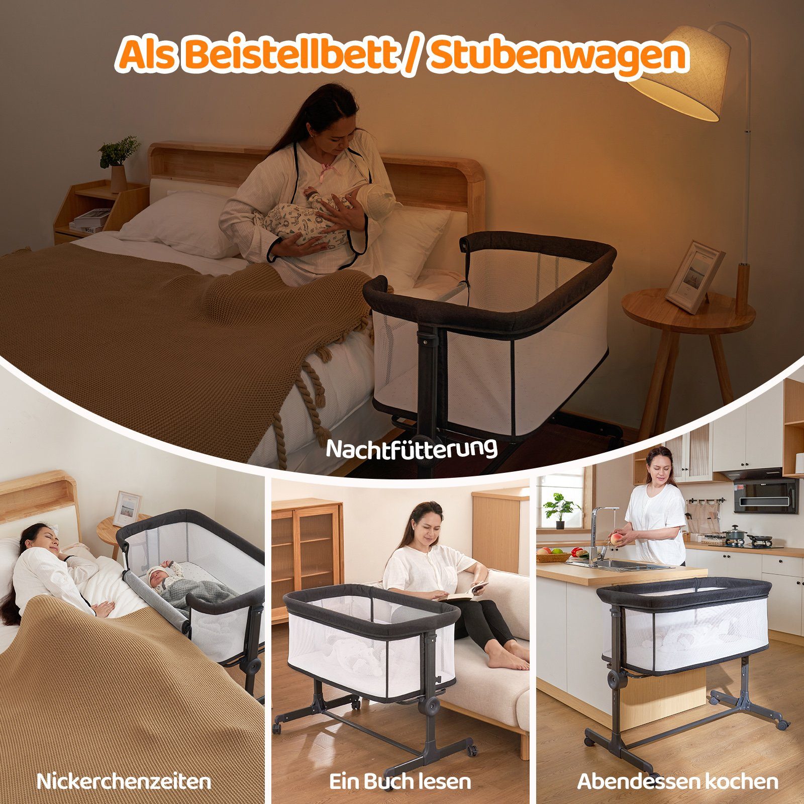 YOLEO Beistellbett 2 in1 Baby Bett günstig online kaufen