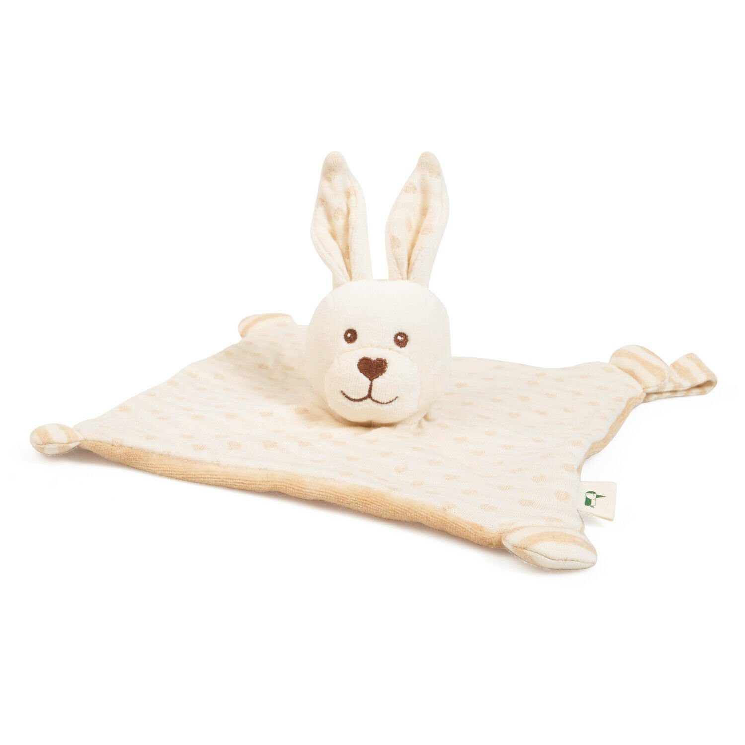 GRÜNSPECHT Schmusetuch Bio- Schnuffeltuch Hase beige Kuscheltuch Schmusetuch Baby