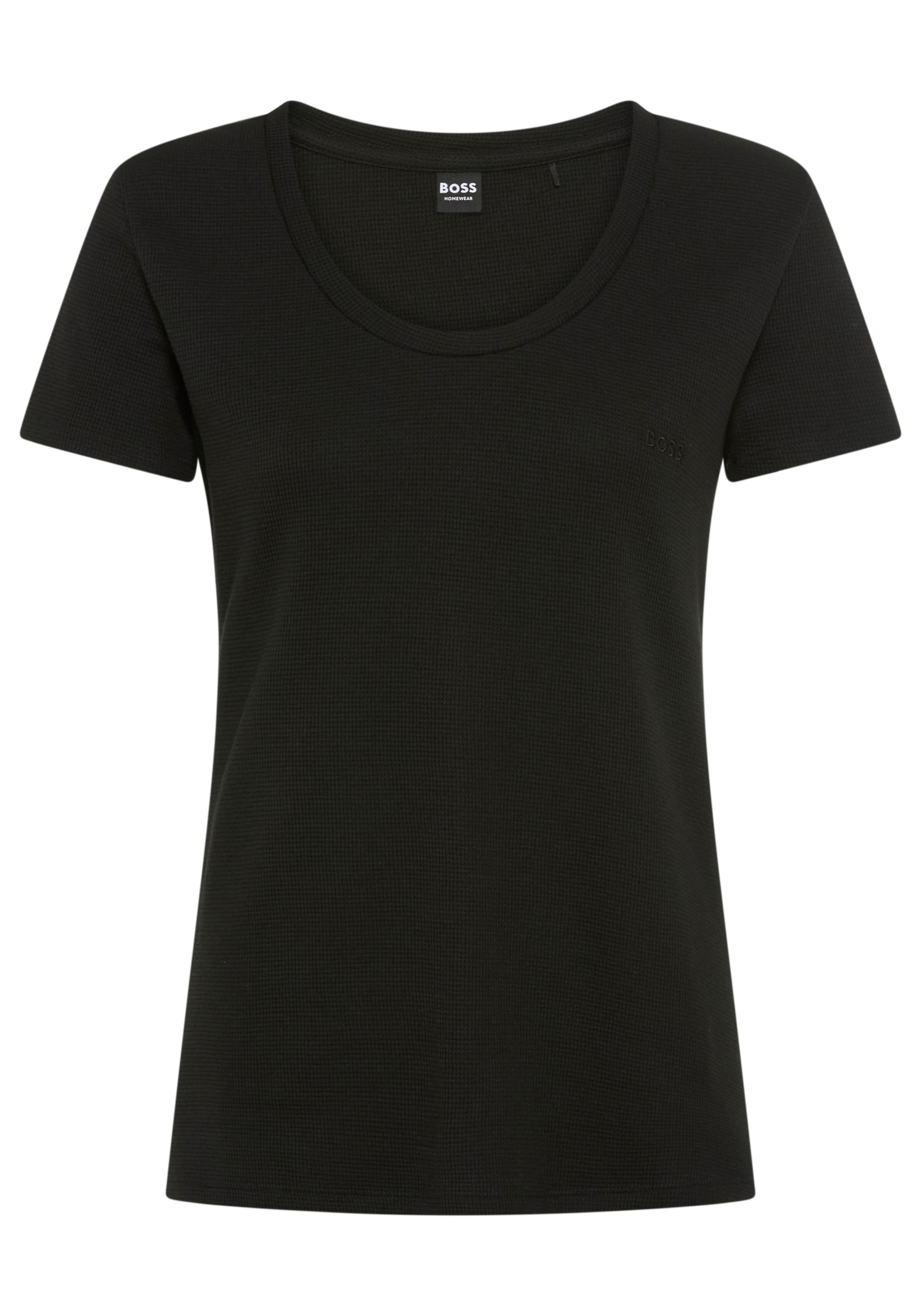 BOSS T-Shirt Rundhalsausschnitt, Waffelstruktur