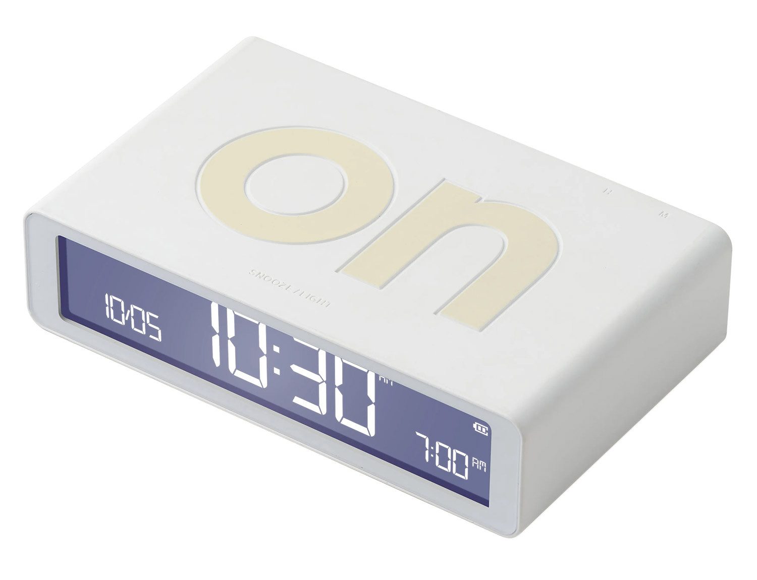 Lexon Quarzwecker Digital-Flip Classic Weiß
