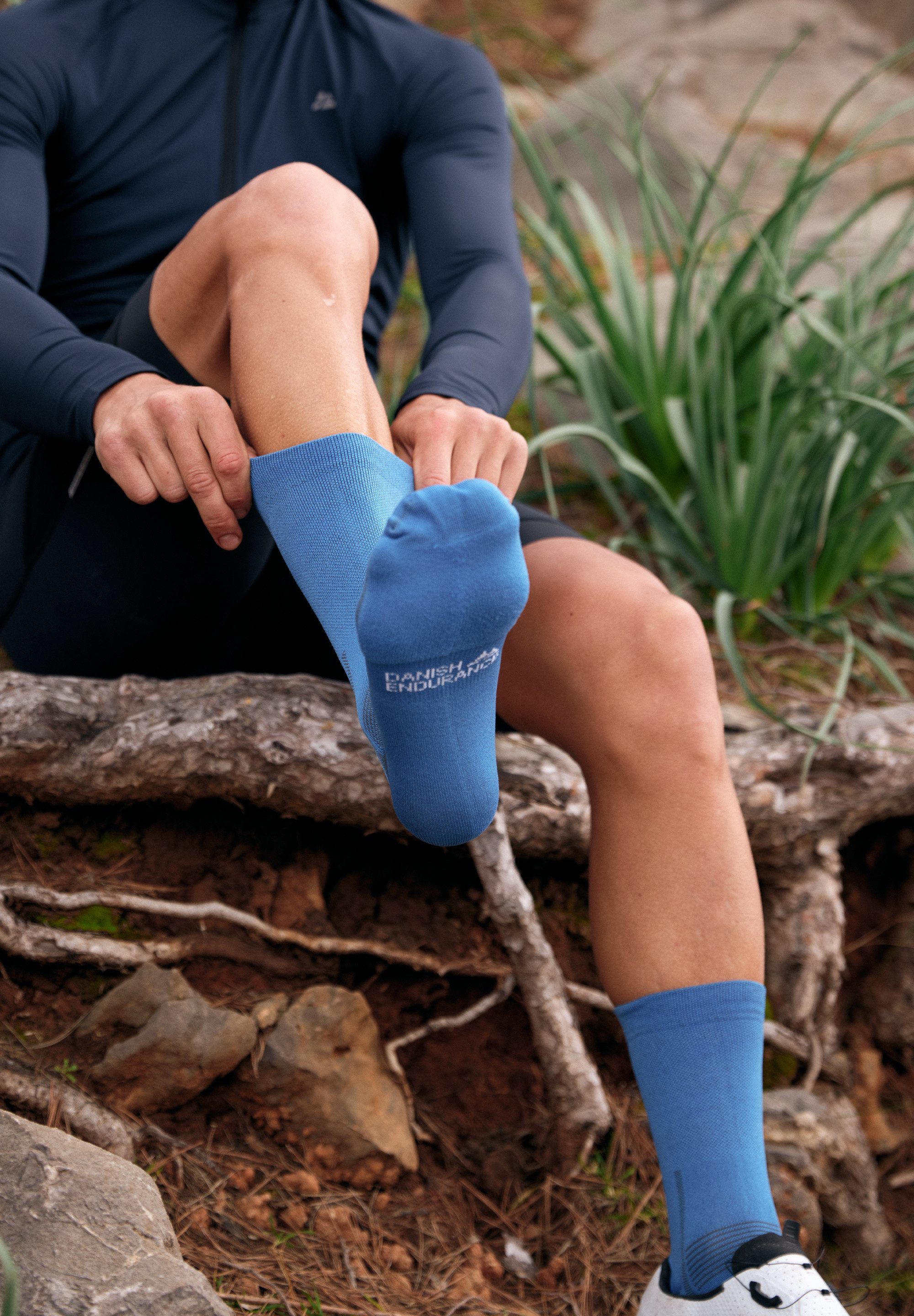 DANISH ENDURANCE Basicsocken long cycling (3-Paar) Radsportsocken für Herren & Damen, atmungsaktiv & gepolstert