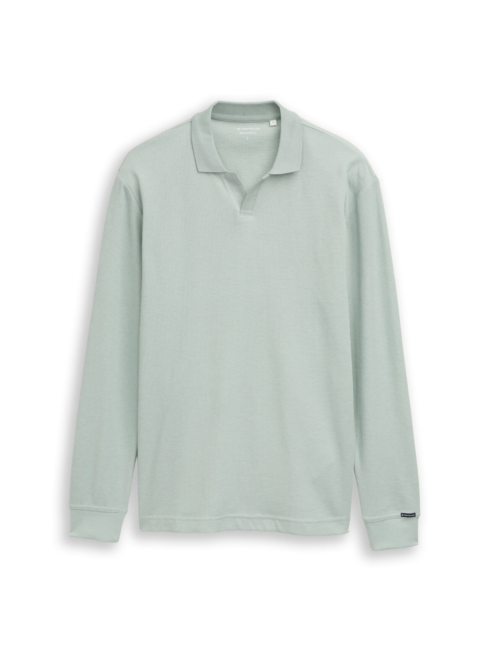 TOM TAILOR Langarm-Poloshirt Poloshirts Langarm Poloshirt mit Waffelstruktu günstig online kaufen