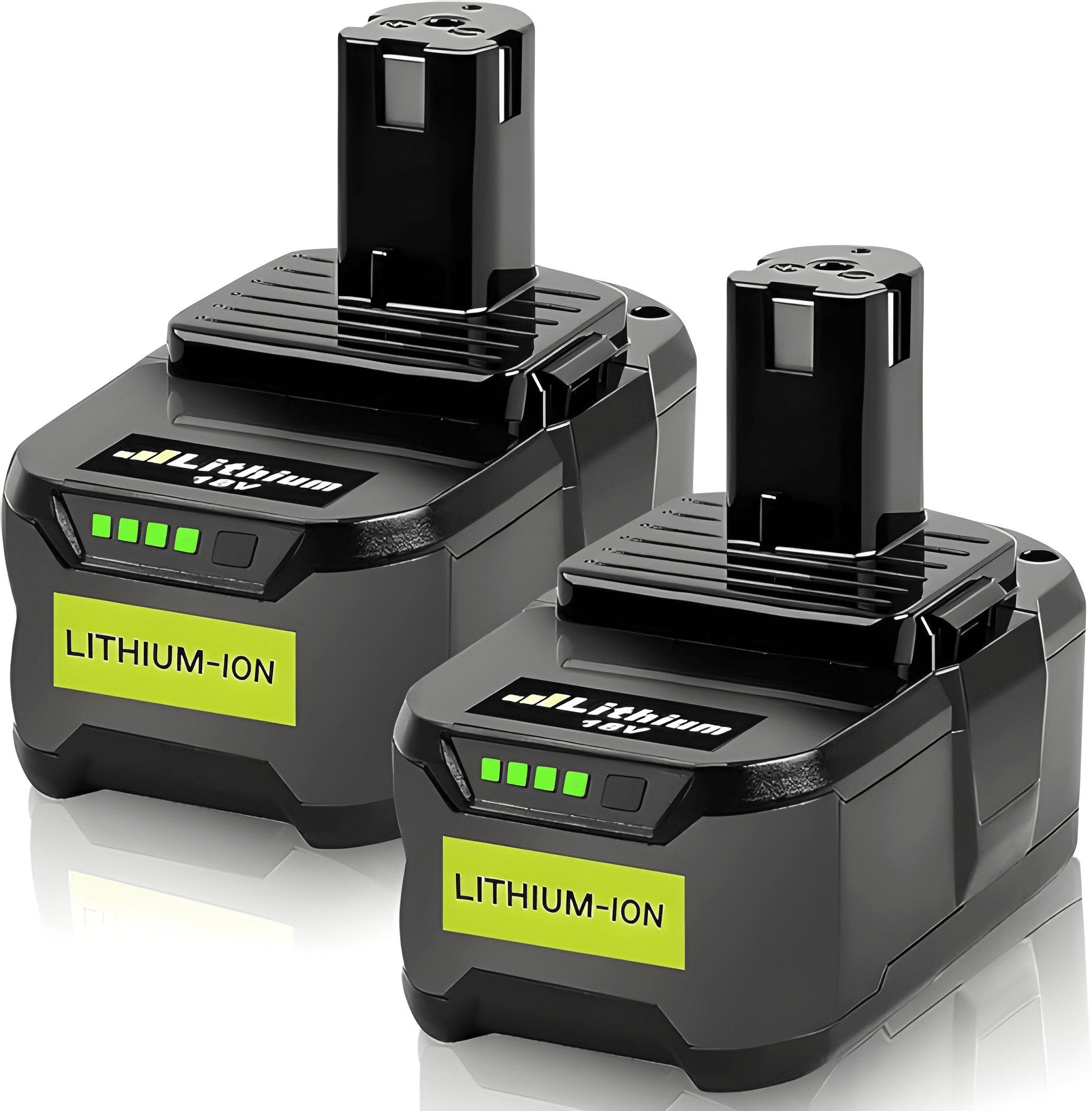 Athlix 2x Ersatzakku für Ryobi 18v Li-Ion Akku für P108 P107 P108 RB18L50 Akku, 2er Pack, Kein Memory-Effekt, bis 8000 mAh