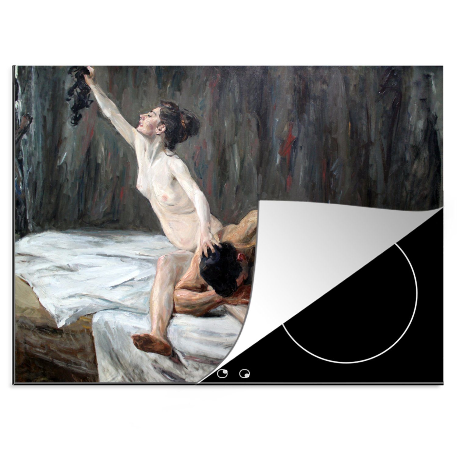 MuchoWow Herdblende-/Abdeckplatte Samson und Delia - Gemälde von Max Liebermann, Vinyl, (1 tlg), 70x52 cm, Mobile Arbeitsfläche nutzbar, Ceranfeldabdeckung