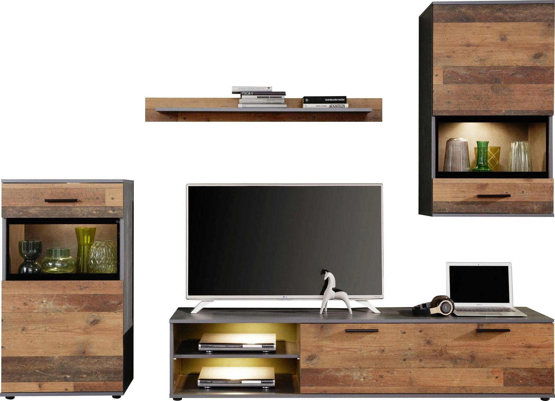 trendteam Wohnwand »Mango«, (4-tlg), FSC®-zertifizierter Holzwerkstoff