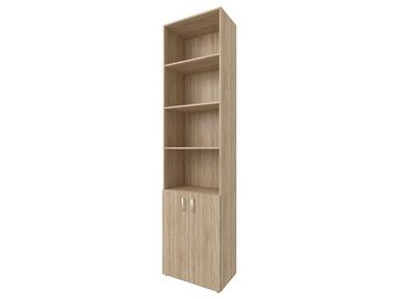 möbelando Aktenschrank Trio 24 zeitloser Beistellschrank aus Spanplatte in Sonoma/Eiche mit 3 höhenverstellbaren Einlegeböden. Breite 57 cm, Höhe 231 cm, Tiefe 34,5 cm - Made in Germany