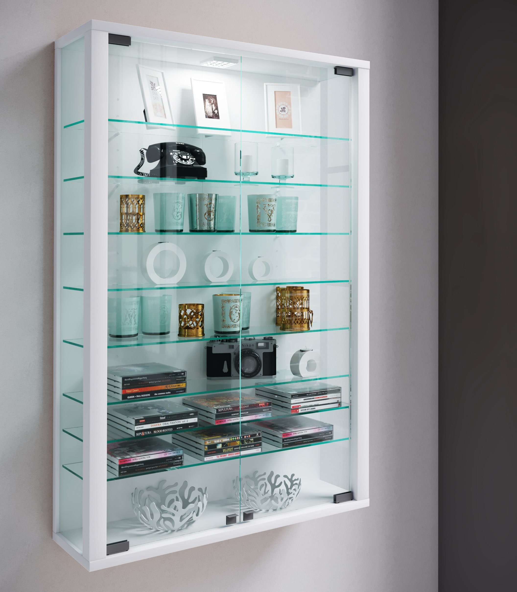 VCM Hängevitrine Wandvitrine Hängevitrine Glasvitrine Vitrosa Mini