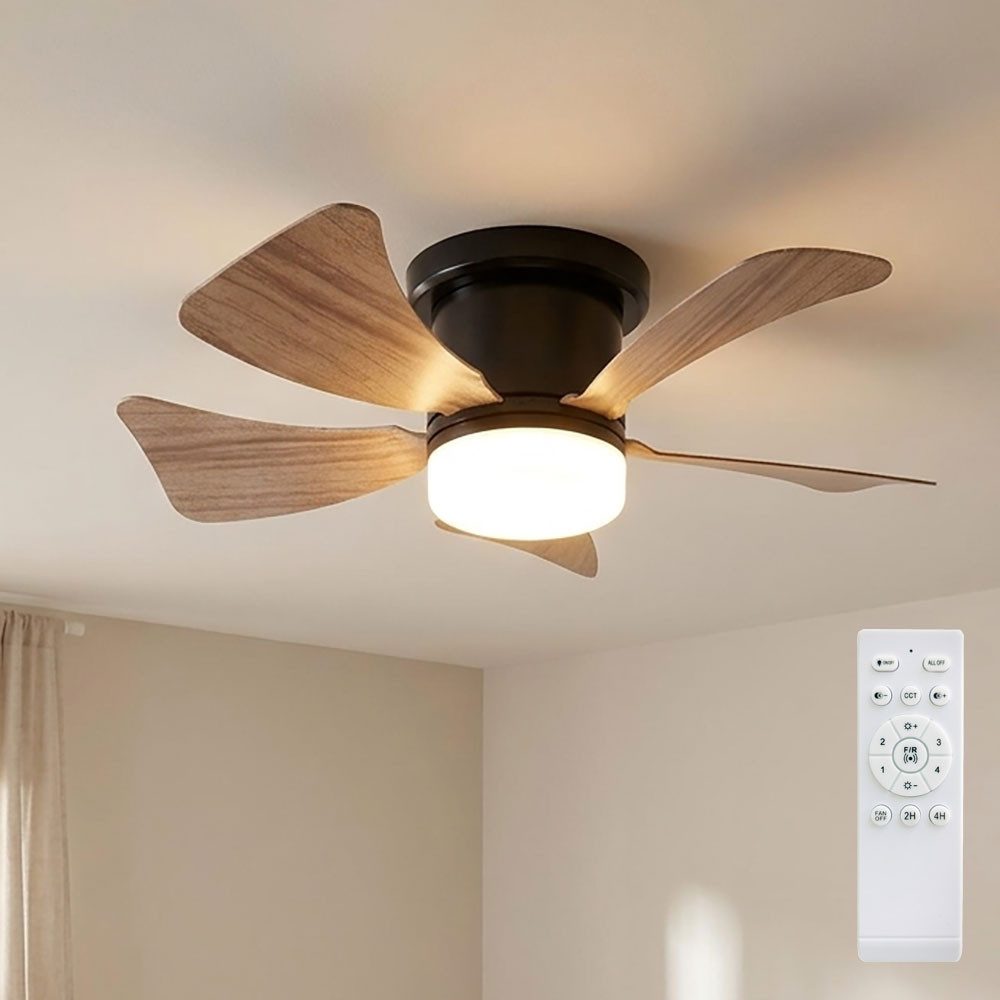 GLOBO LIGHTING Deckenventilator, Deckenventilator Deckenlampe Fernbedienung braun Lüfter Timer CCT LED