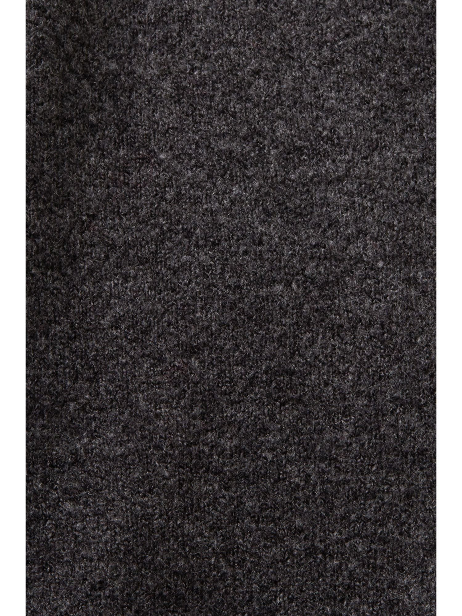 Strickjacke Wollmix (1-tlg) Cardigan ANTHRACITE mit V-Ausschnitt, Geknöpfter Esprit
