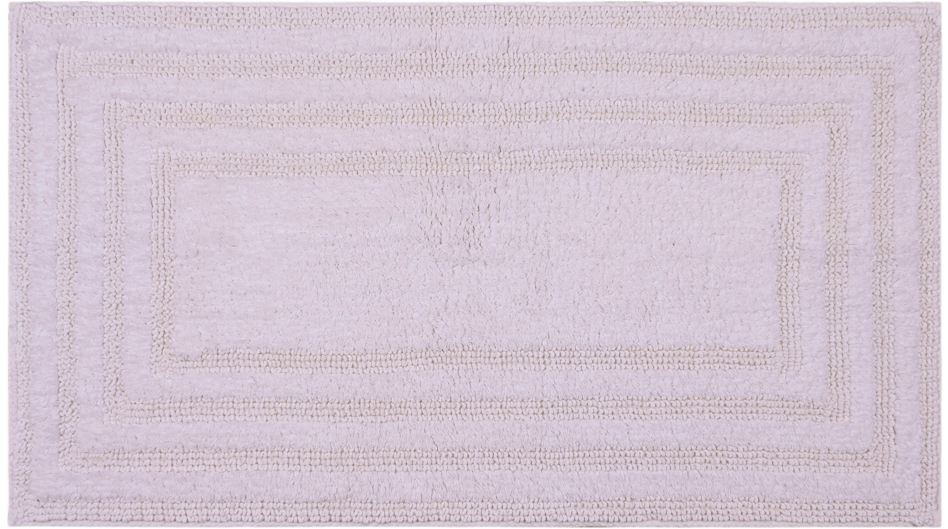 my home Badematte Inga, Rahmen, Badvorleger, Badezimmer Teppich, Höhe 18 mm, beidseitig nutzbar, strapazierfähig, fußbodenheizungsgeeignet, Baumwolle, rechteckig, 100% Baumwolle, Hoch-Tief-Effekt, weich, trocknergeeignet