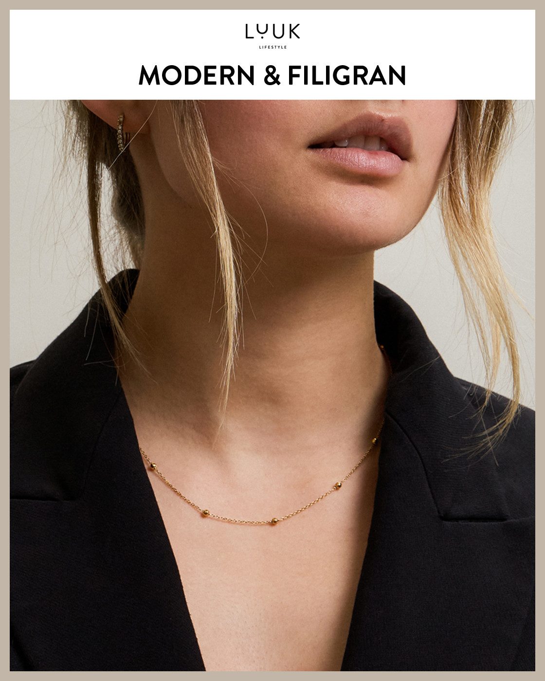 LUUK LIFESTYLE Kette mit Anhänger Kleine Kugeln, Halskette mit Kügelchen – Bild 3 von 5