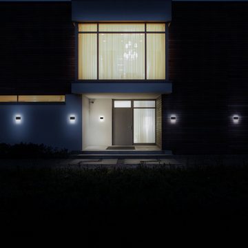 B.K.Licht LED Außen-Wandleuchte, LED fest integriert, Neutralweiß, LED Außenleuchte IP44 Wand-Spot Fassaden-Lampe Strahler schwarz