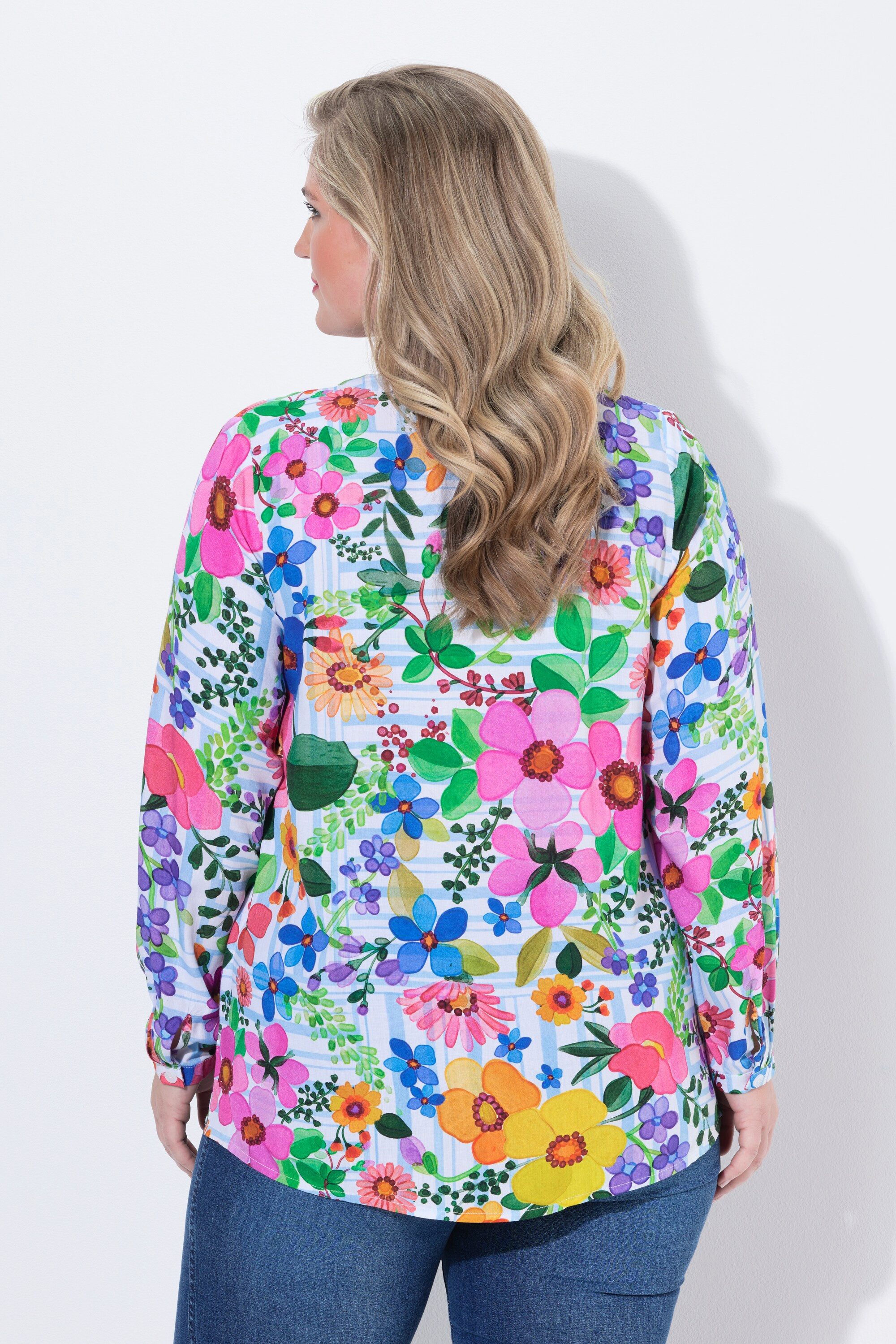 MIAMODA Longbluse Bluse Regular Fit Blumenmuster Langarm