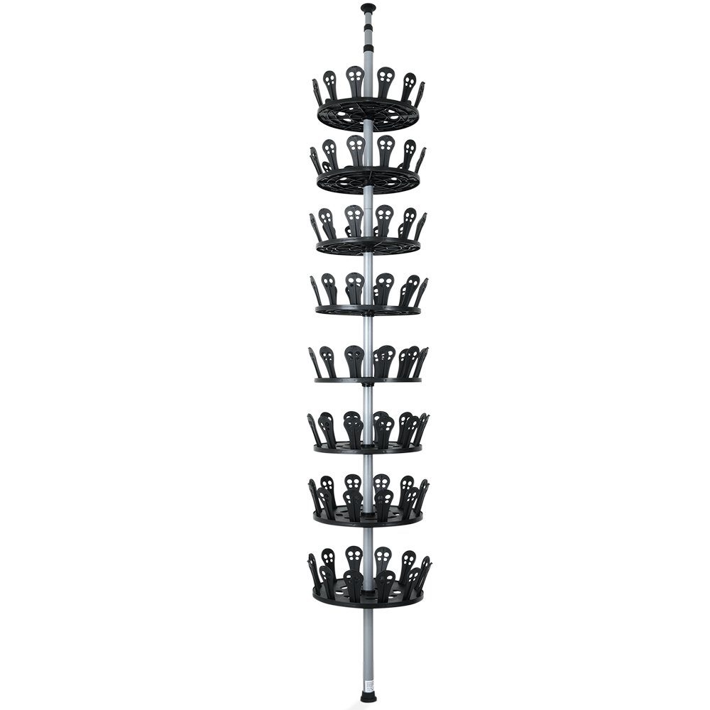 Deuba Schuhregal, für 96 Schuhe Höhenverstellbar 80-280 cm Drehbar Metall Schuhregal