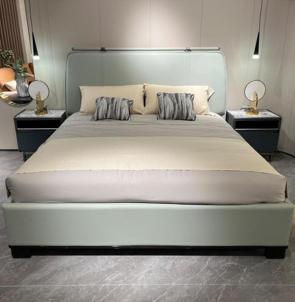 JVmoebel Schlafzimmer-Set Schlafzimmer Set Modern Doppelbett mti 2x Nachttische Design 3tlg., (3-St., 1x Bett + 2x Nachttische), Made in Europa