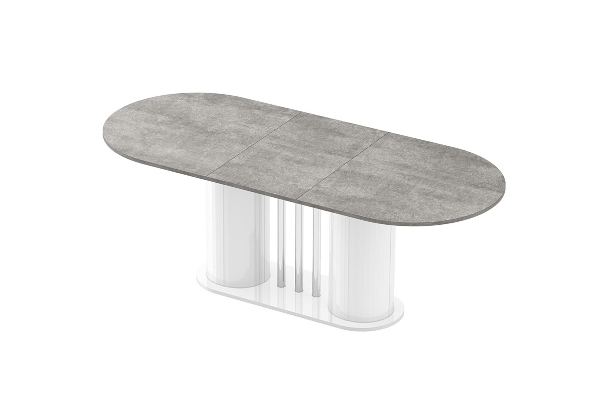 designimpex Esstisch Design Esstisch HCE-111 Oval Hochglanz ausziehbar Tisch Esszimmer rund