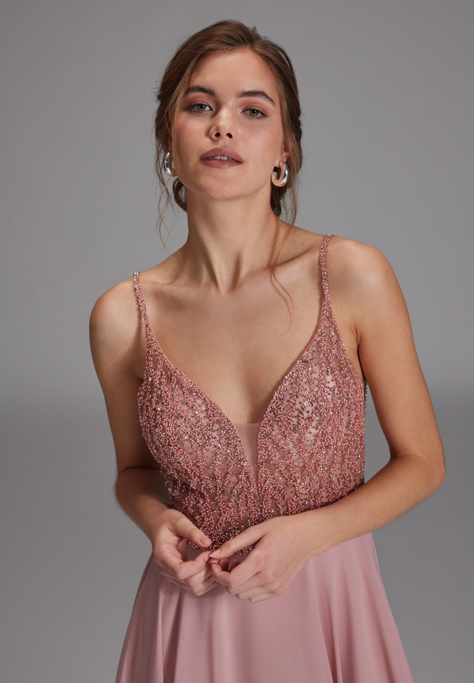Hey Kyla Cocktailkleid - Cocktailkleid aus Materialmix Taillierter Schnitt mit ausgestelltem Rockteil