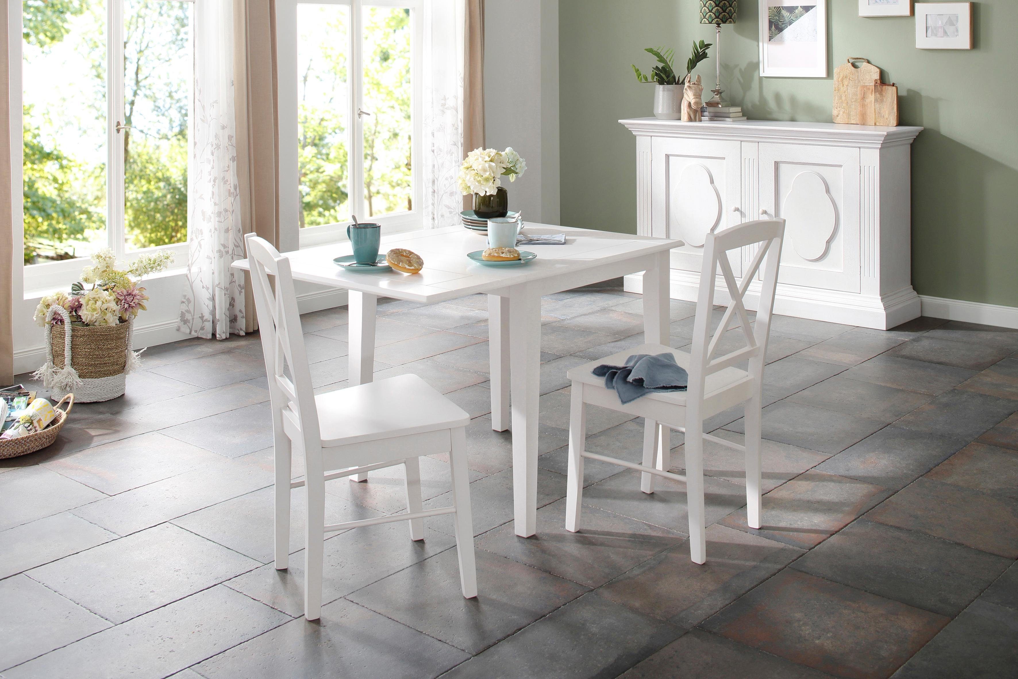 Home affaire Essgruppe »Olvera«, (Set, 3 tlg), bestehend aus Fullerton Esstisch 80 cm, 2 Sonoma Esszimmerstühlen und 1 Ansteckplatte (3 tlg) online Home affaire Essgruppe »Olvera«, (Set, 3 tlg), bestehend aus Fullerton Esstisch 80 cm, 2 Sonoma Esszimmerstühlen und 1 Ansteckplatte (3 tlg) online