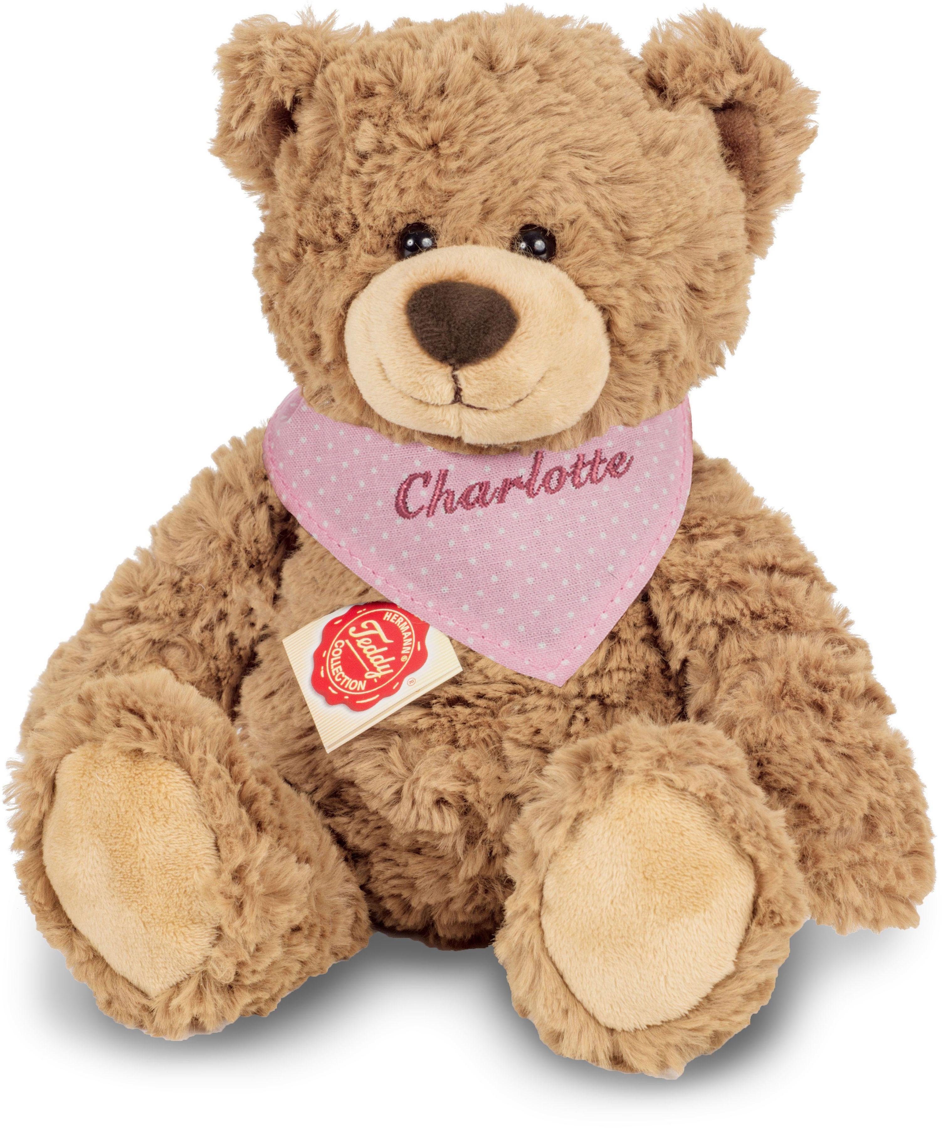 Image of Teddy Hermann® Kuscheltier »Teddy hellbraun mit rosa Halstuch, 30 cm«, mit individueller Bestickung