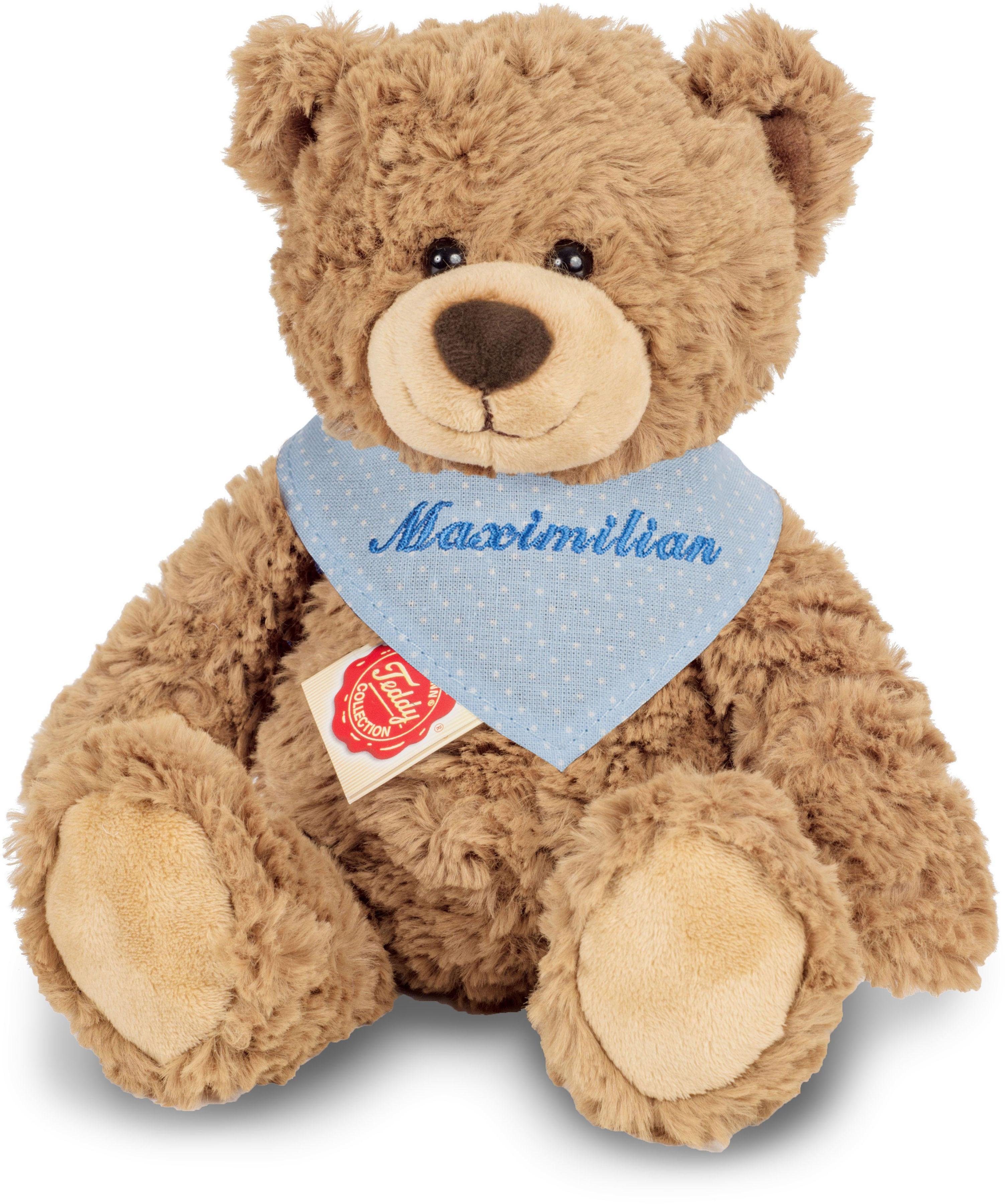 Image of Teddy Hermann® Kuscheltier »Teddy hellbraun mit blauem Halstuch, 30 cm«, mit individueller Bestickung