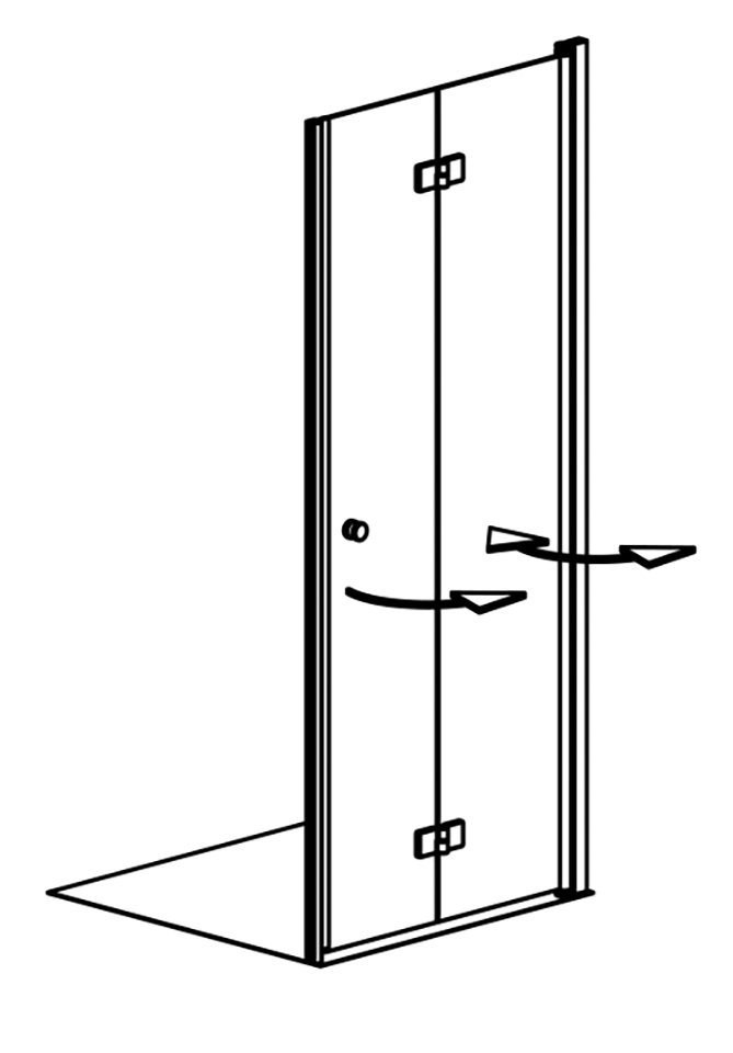 Thumbnail - maw by GEO Dusch-Falttür A-N400, 100x202,2 cm, Einscheibensicherheitsglas, BxH: 100 x 202,2 cm