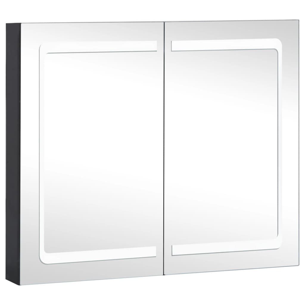 vidaXL Badezimmerspiegelschrank LED-Spiegelschrank fürs Bad 80×12,2×68 cm