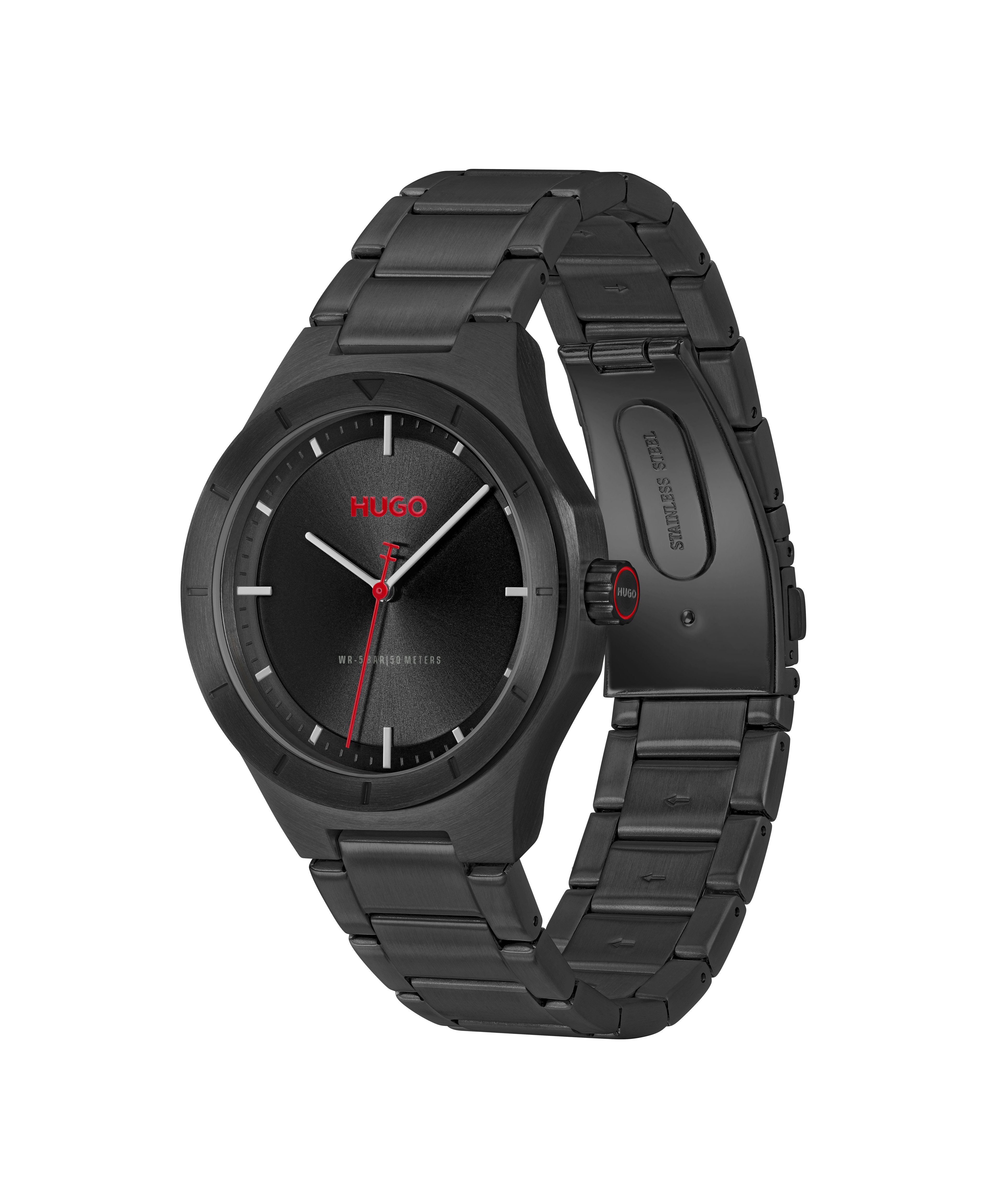 HUGO Quarzuhr #LIT 1530450, Armbanduhr, Herrenuhr, Edelstahlarmband, analog